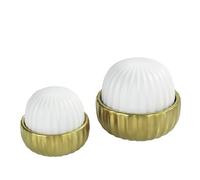 WENKO Humidificateur de l'air Mod Nova, évaporateur décoratif, améliore le climat ambiant lorsque l'air est sec à cause du chauffage, lot de 2 pièces, pièces jusqu'à 18 m², céramique, 50 ml et 200 ml