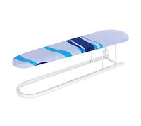 WENKO Jeanette de Repassage | Aide au Repassage pour Manches, col | Housse Infroissable 100% Coton | 52x12x14 cm, Bleu/Blanc