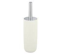 WENKO Kit d'accessoires pour WC Agropoli blanc crème, support fermé pour le rangement de la brosse en plastique haute qualité et à la surface structurée, sans BPA, brosse WC hygiénique, Ø 10 x 36,5 cm