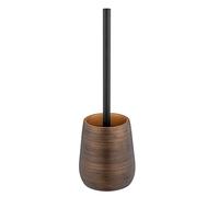 WENKO Kit d'accessoires pour WC Palena, Porte-Brosse WC en polyrésine de Haute qualité, Brosse WC avec tête de Brosse Interchangeable pour Un Nettoyage hygiénique, Ø 12,5 x 37 cm, Bronze