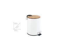 WENKO Kosmetik Treteimer Tortona 3Liter 17x23,5x21cm weiss natur