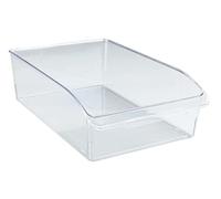 WENKO Kühlschrank-Organizer L, Aufbewahrungsbox für Kühl- und Vorratsschrank zum Sortieren von Lebensmitteln, lebensmittelecht, transparentes Design, 20 x 9,5 x 31 cm, aus robustem PET
