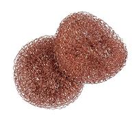 WENKO Kupfer-Putzlinge Cobi, 2er Set Kupfer-Schwämme zur kratzfreien & schonenden Reinigung gegen hartnäckigen Schmutz, für Edelstahl, Glaskeramik & Porzellan, langlebig, rostfrei, je Ø 9 x 2,2 cm