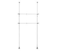 WENKO Lot 2 Barres Porte vêtements téléscopique pour série HERKULES | Tringle à vêtement Extensible | Dressing sur Mesure | Support 20kg | Acier Blanc | Ø 3 x75-120cm chacun