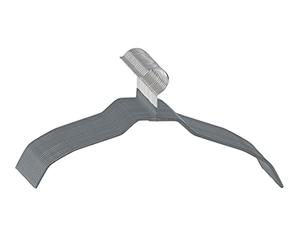 WENKO Lot de 20 Cintres Alessia | Cintre métal Gain de Place, Surface antidérapante, idéal pour Manteaux, Vestes, Robes | 41x21,5 cm, épaisseur 5 mm | Gris