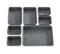 WENKO Organiseur pour tiroirs en Feutre, Assistant de Rangement en 7 Parties, à Base de Feutre en Polyester recyclé, Nombreuses Combinaisons possibles en 3 Dimensions différentes, Noir/Gris