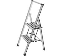 WENKO Marchepied escamotable Escabeau Marchepied Budget Antidérapant 2 marches Aluminium Design