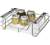 WENKO Maximex Coulisse d'armoire Midi, Panier Extensible pour Un Espace de Rangement supplémentaire, en Acier chromé, 51 x 18,5 x 40 cm