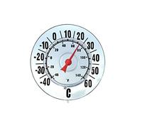 WENKO Maximex Thermomètre d'extérieur, avec Ventouse, Grands Chiffres, sans Mercure, échelle de température en Celsius et Fahrenheit, Dimensions : Ø 18 cm