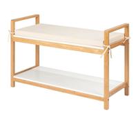 Wenko - Meuble à Chaussures Avec Siège En Imitation Lin Finja, Couleur Naturelle