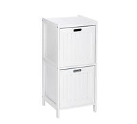 WENKO Meuble Salle de Bain Bois Oslo avec 2 tiroirs de Rangement, Bois, 36x76x36 cm