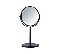 WENKO Miroir cosmétique Assisi Noir - Miroir de Maquillage pivotant avec grossissement de 3 Fois, Surface de Miroir ø 16 cm 300% grossissement, Acier, 18.5 x 34.5 x 15 cm, Noir