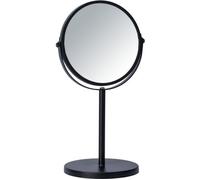 WENKO Miroir grossissant x3 Assisi, miroir grossissant sur pied, Ø 16 cm, Acier, 18,5x34,5x15 cm, Noir