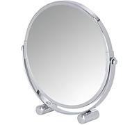 WENKO Miroir grossissant x5 Mera miroir maquillage grossissant à poser Ø17 cm Acier 19x19x4 cm Chromé