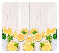 WENKO Multi-Platte Zitronen | Plaque de protection cuisinière en verre | Planche à découper multifonction | Dimensions 56 x 0,5 x 50 cm | Couleur multicolore et transparente