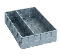 WENKO Organiseur de Cuisine Adria M - avec cloison de séparation Amovible, Polypropylène, 18 x 6 x 26 cm, Gris
