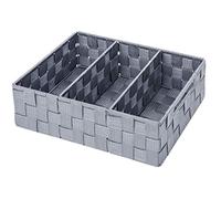 WENKO Organiseur de Salle de Bains Adria avec poignée Gris - Organiseur de Bain Capacité: 6 l, Polypropylène, 32 x 10 x 21 cm, Gris
