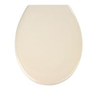 WENKO Abattant WC Premium Ottana Beige Easy-Close - Couvercle de WC antibactérien, abaissement Automatique, Fixation Fix-Clip hygiénique en Acier INOX, Duroplast, 37.5 x 44.5 cm, Beige