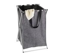 WENKO Panier à linge 52 L boîte de collection sac tonneau gris chiné salle de bain WC invités