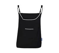 WENKO Panier à linge à suspendre au-dessus de la porte avec crochets, pour salle de bain, placard, gain d'espace, fixation murale, 10 x 52 x 81 cm, noir