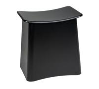 WENKO Panier à Linge avec Tabouret de Salle de Bain Wing | Collecteur de Linge 33L | Tabouret pour Coiffeuse | Polyvalent | DIM 45 x 48 x 33 cm | Noir