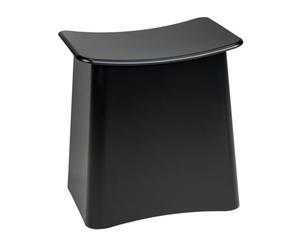WENKO Panier à Linge avec Tabouret de Salle de Bain Wing | Collecteur de Linge 33L | Tabouret pour Coiffeuse | Polyvalent | DIM 45 x 48 x 33 cm | Noir