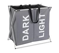 WENKO Panier à linge Duo gris corbeille à linge Gris