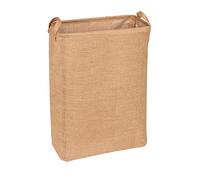 WENKO Panier à linge Juna rectangulaire, panier à linge 100 % jute, linge sale salle de bain et chambre, panier de rangement avec deux poignées pour transport facile, 18,5 x 55 x 40 cm, marron