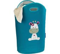 WENKO Panier à linge Kids Greta - Panier à linge Capacité: 24 l, Polyester, 40 x 52 x 20 cm, Pétrole