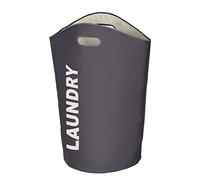 WENKO Panier à Linge Lumo Gris - Corbeille à Linge, avec poignées de Transport Capacité: 65 l, Polyester, 35 x 68 x 35 cm, Gris foncé