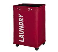 Panier à linge pour salle de bain - Carré - Tissu polyester 79 litres - Rouge WENKO