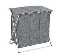 WENKO Panier à Linge Trio Top Gris chiné Corbeille à Linge Gris