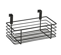 WENKO Panier à Suspendre de Petite Taille, Accessoire de Cuisine pour tiroirs, Portes de Placard, idéal Aussi pour la Salle de Bain, sans perçage, en métal thermolaqué, 24 x 11,5 x 15 cm, Noir