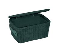 WENKO Panier de Rangement avec Couvercle ALENA, Boîte de Rangement en Velours pour Livres, Cosmétiques, Jouets, 19 x 10 x 14cm,