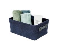 WENKO Panier de Rangement en Velours ALENA, Boîte Rangement pour la Maison, Chambre, Dressing, Salle de Bain, 27,6 x 12 x 20cm,