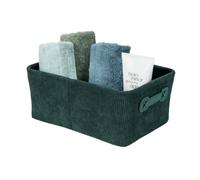 WENKO Panier de Rangement en Velours ALENA, Boîte Rangement pour la Maison, Chambre, Dressing, Salle de Bain, 27,6 x 12 x 20cm,