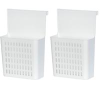 WENKO Panier de rangement - Étagère de cuisine à suspendre, Polypropylène, 24 x 35.5 x 12 cm, Blanc (Lot de 2)