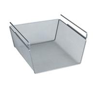 WENKO Panier de Rangement Suspendu M, Panier de Rangement pour Suspendre à Une étagère ou Placard, métal, 27x5x28x15 cm, Argent