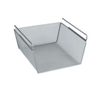 WENKO Panier de rangement suspendu M, Panier de rangement pour suspendre à une étagère ou placard, métal, 27x5x28x15 cm, argent