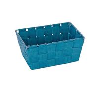 WENKO Panier de salle de bains Adria Mini, long pétrole - panier de bain Capacité: 2.178 l, Polypropylène, 19 x 9 x 14 cm, Pétrole