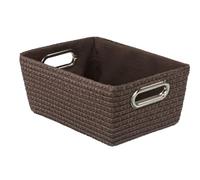 WENKO Panier de salle de bains Chromo marron - panier de bain Capacité: 4.68 l, Polypropylène, 28 x 12 x 19.5 cm, Marron