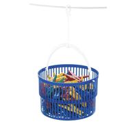 WENKO Panier pinces à linge - avec 30 pinces, Polypropylène, 19 x 9 x 19 cm, Bleu