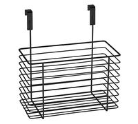 WENKO Panier polyvalent à suspendre de grande taille WENKO pour les tiroirs ou portes de placard, idéal pour la salle de bain et la cuisine, sans perçage, en métal thermolaqué, 24 x 24,5 x 15 cm, noir