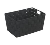 WENKO Panier salle de bain Adria, rangement salle de bain S, Polypropylène, 30x20x15 cm, noir