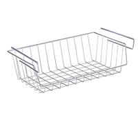 WENKO Panier Suspendu, Rangement Placard Cuisine, INOX, 45.5 x 27.5 x 12.5 cm