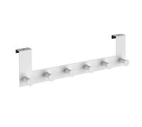WENKO Patère de porte à crochets Celano blanc Réglette de crochets avec 6 crochet, pour épaisseurs de feuillure de porte atteignant 2 cm Blanc