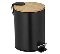 WENKO Kosmetik Treteimer Tortona 3Liter 17x23,5x21cm schwarz natur