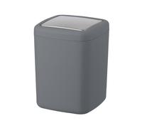 WENKO Petite Poubelle Salle de Bain, Poubelle à Couvercle, 3L, Barcelona, Anthracite, Plastique incassable, 15x20x15 cm