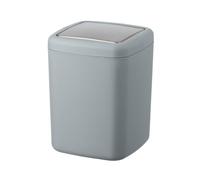 WENKO Petite Poubelle Salle de Bain, Poubelle à Couvercle, 3L, Barcelona, Gris, Plastique incassable, 15x20x15 cm