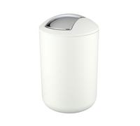 WENKO Petite poubelle salle de bain, poubelle à couvercle basculant Brasil L, 6.5L, blanc, Ø 19,5 x 31 cm